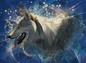 Wolf Portrait Custom Digital Animal