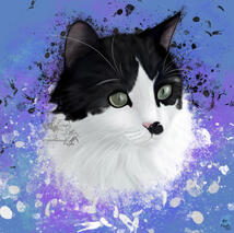 - Percy - Custom Commission Digital Cat Portrait