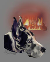 - Chaos - Custom Memorial Commission Digital Dog Portrait Great Dane