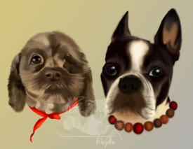 - Margo & Rodney - Custom Commission Memorial Digital Dog Portrait